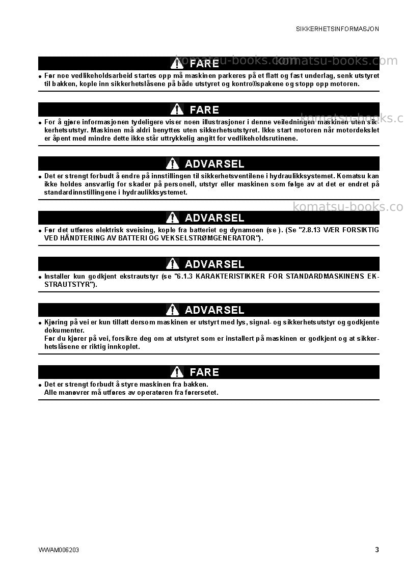 Komatsu ck30-1ita Operation manual cover Page 5 Komatsu ck30-1ita Operation manual cover Page 5