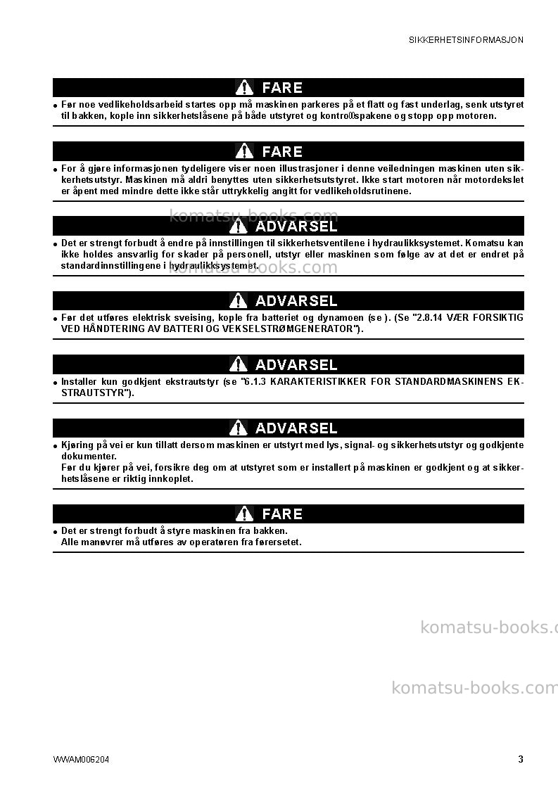 Komatsu ck30-1ita Operation manual cover Page 5 Komatsu ck30-1ita Operation manual cover Page 5