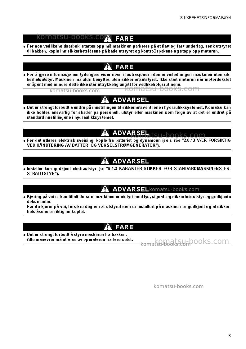 Komatsu ck25-1ita Operation manual cover Page 5 Komatsu ck25-1ita Operation manual cover Page 5