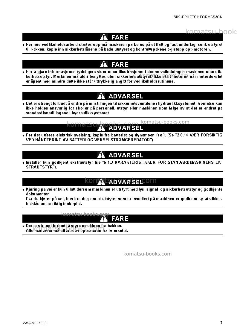 Komatsu ck25-1ita Operation manual cover Page 5 Komatsu ck25-1ita Operation manual cover Page 5