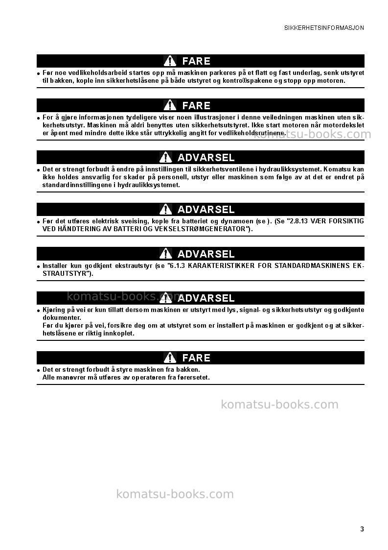Komatsu ck35-1ita Operation manual cover Page 5 Komatsu ck35-1ita Operation manual cover Page 5