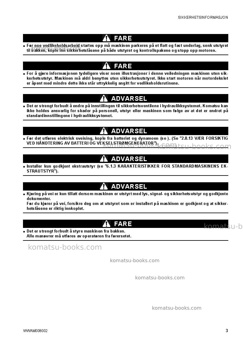 Komatsu ck35-1ita Operation manual cover Page 5 Komatsu ck35-1ita Operation manual cover Page 5