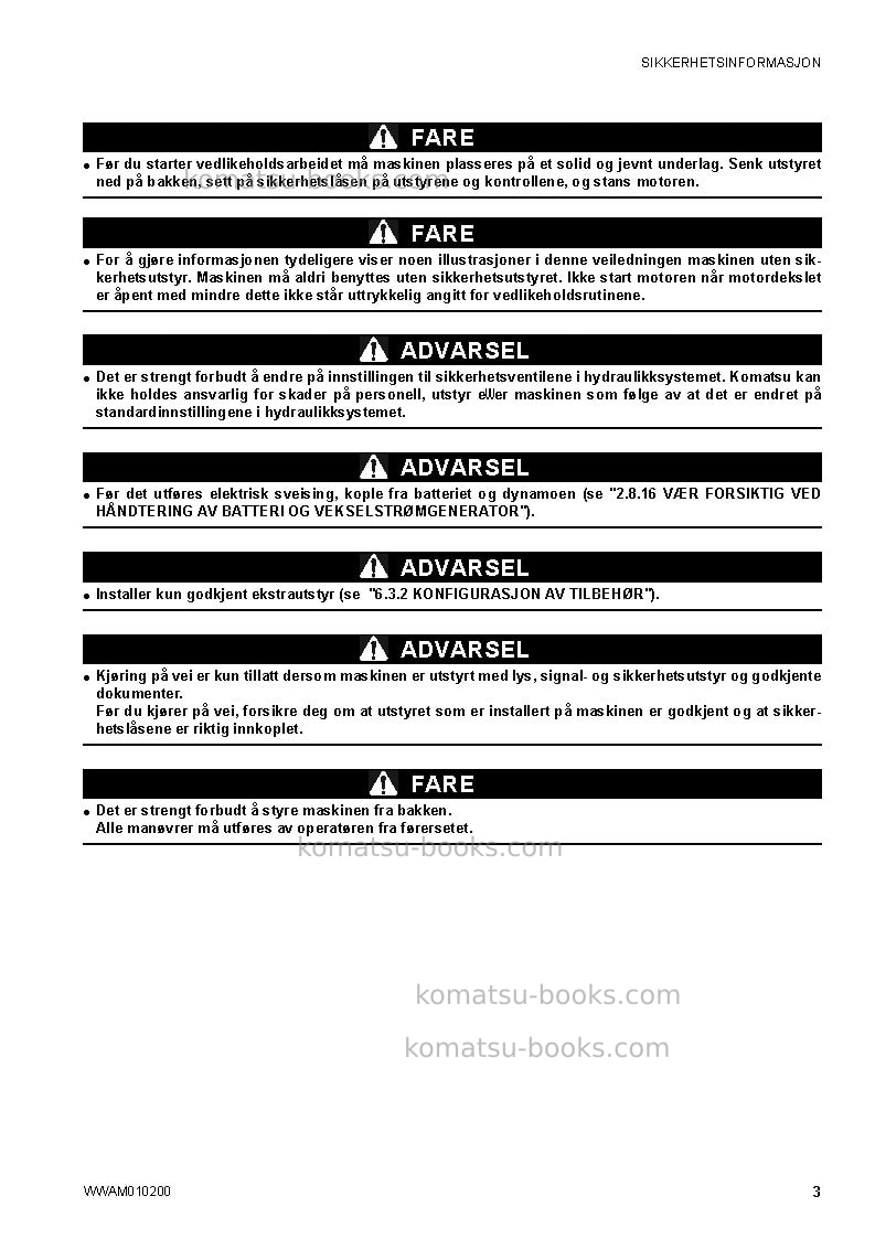 Komatsu sk510-5ita Operation manual cover Page 5