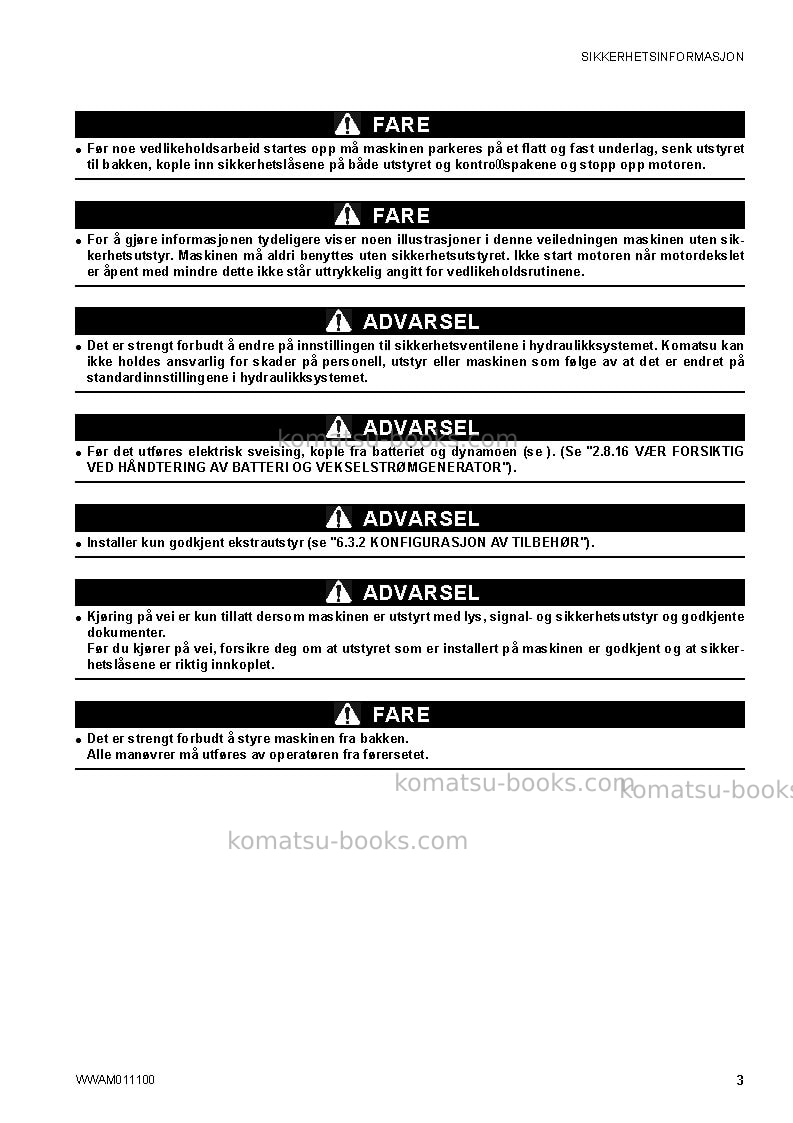 Komatsu ck25-1ita Operation manual cover Page 5 Komatsu ck25-1ita Operation manual cover Page 5
