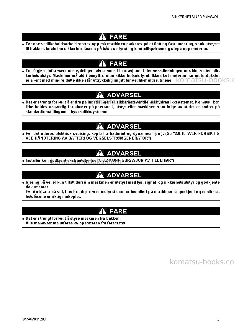 Komatsu ck30-1ita Operation manual cover Page 5