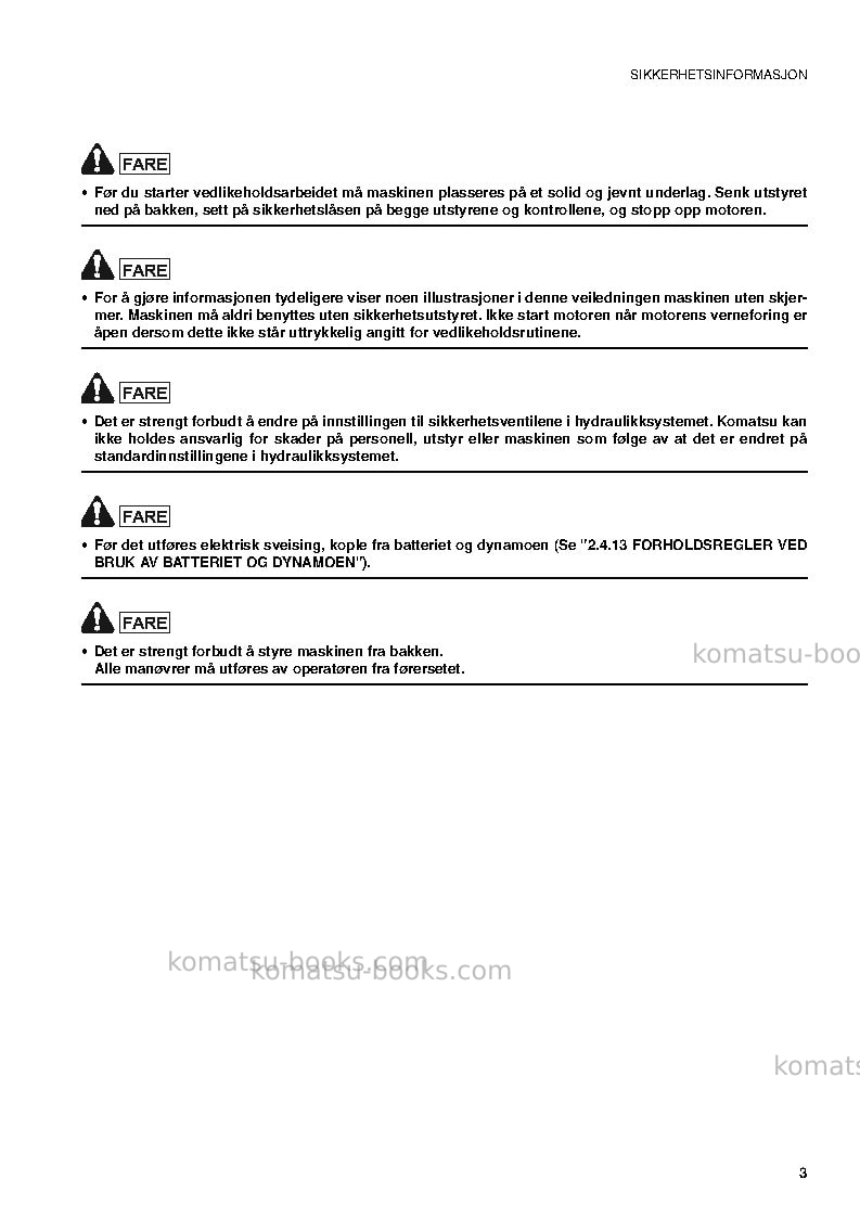 Komatsu pc09-1ita Operation manual cover Page 5 Komatsu pc09-1ita Operation manual cover Page 5