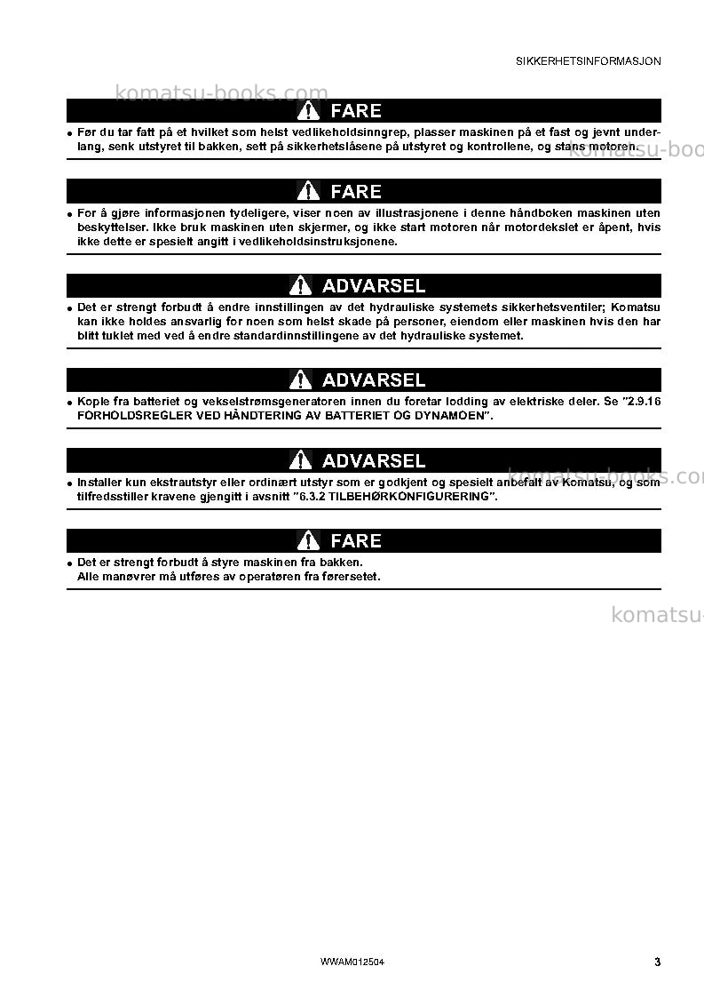 Komatsu pc26mr-3ita Operation manual cover Page 5