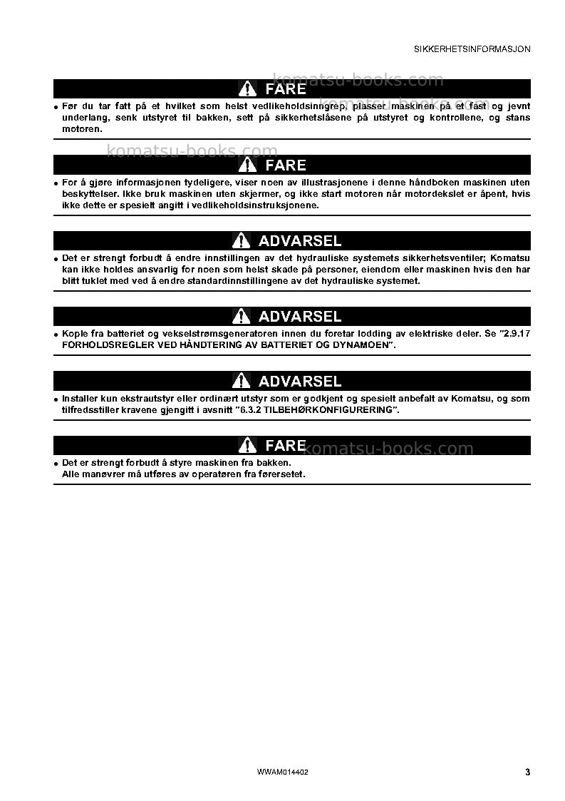 Komatsu pc55mr-3ita Operation manual cover Page 5 Komatsu pc55mr-3ita Operation manual cover Page 5
