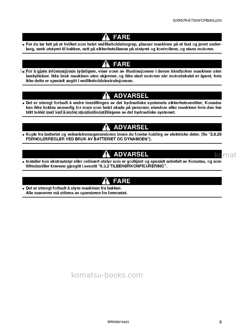 Komatsu pc55mr-3ita Operation manual cover Page 5 Komatsu pc55mr-3ita Operation manual cover Page 5