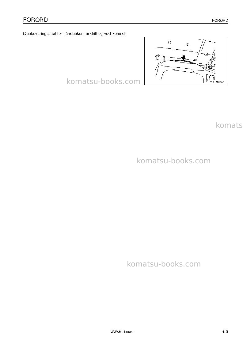 Komatsu pw118mr-8ita Operation manual cover Page 5 Komatsu pw118mr-8ita Operation manual cover Page 5