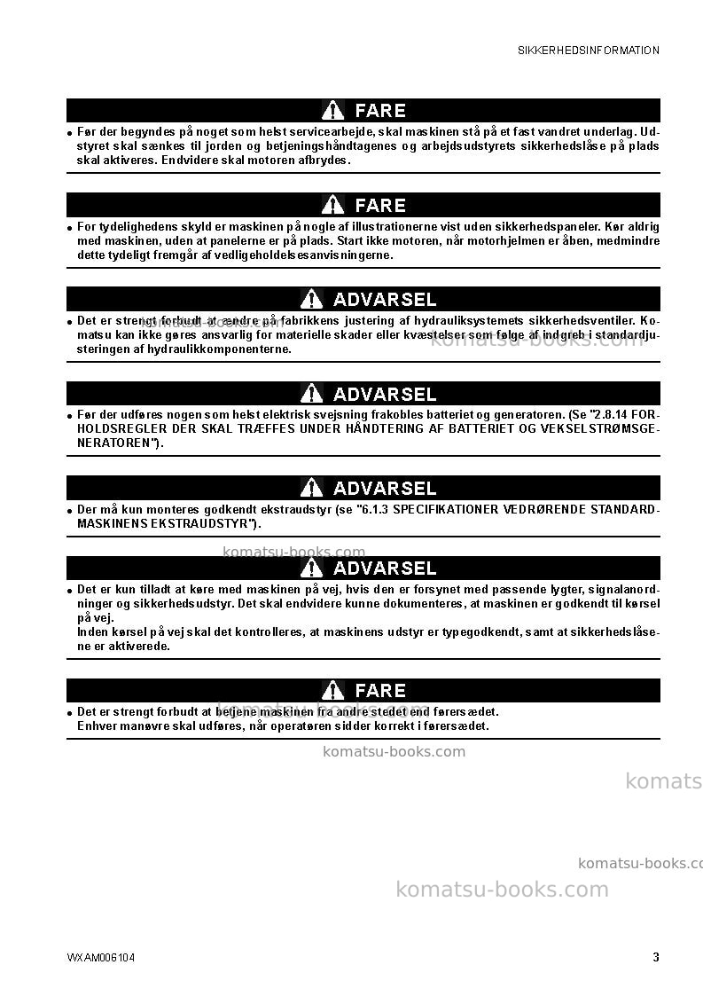 Komatsu ck20-1ita Operation manual cover Page 5 Komatsu ck20-1ita Operation manual cover Page 5