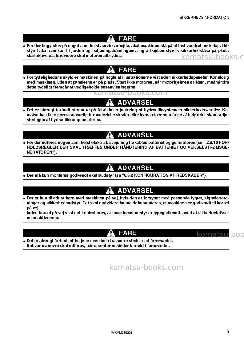 Komatsu sk510-5ita Operation manual cover Page 5
