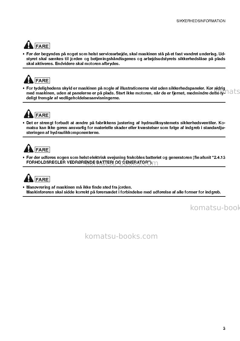 Komatsu pc09-1ita Operation manual cover Page 5 Komatsu pc09-1ita Operation manual cover Page 5