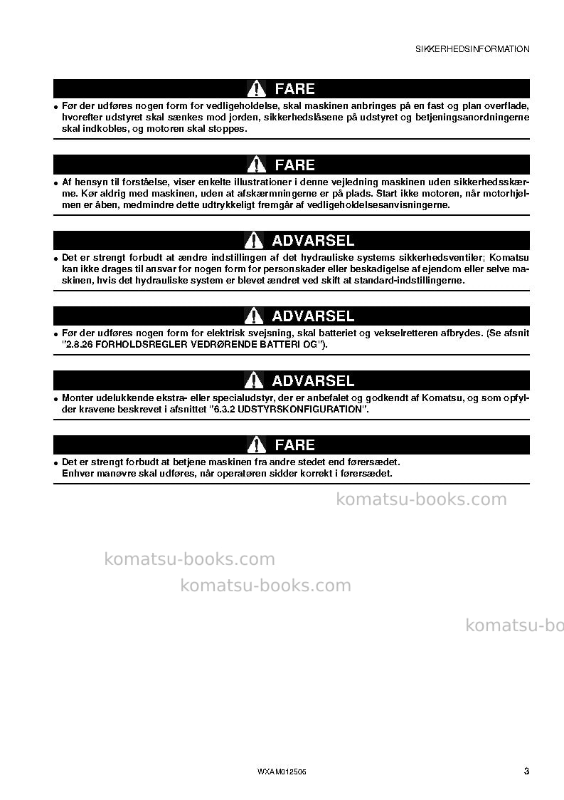 Komatsu pc26mr-3ita Operation manual cover Page 5 Komatsu pc26mr-3ita Operation manual cover Page 5