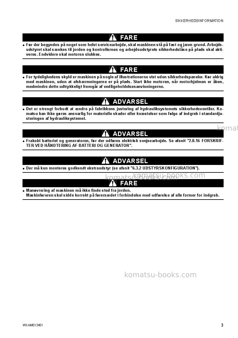 Komatsu pc20mr-2ita Operation manual cover Page 5 Komatsu pc20mr-2ita Operation manual cover Page 5