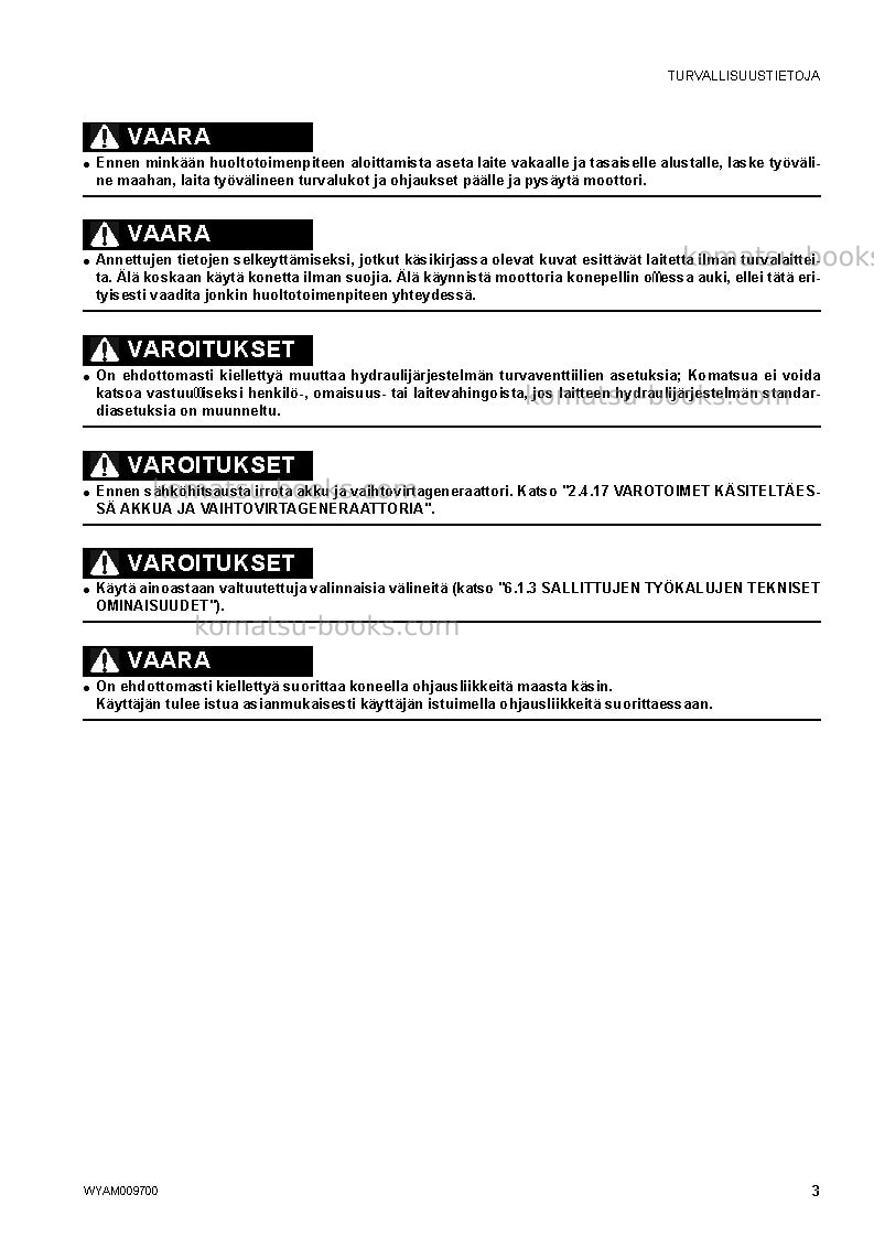 Komatsu pc80mr-3ita Operation manual cover Page 5 Komatsu pc80mr-3ita Operation manual cover Page 5