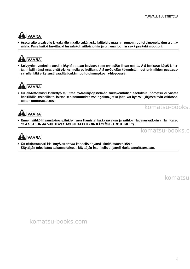 Komatsu pc09-1ita Operation manual cover Page 5 Komatsu pc09-1ita Operation manual cover Page 5