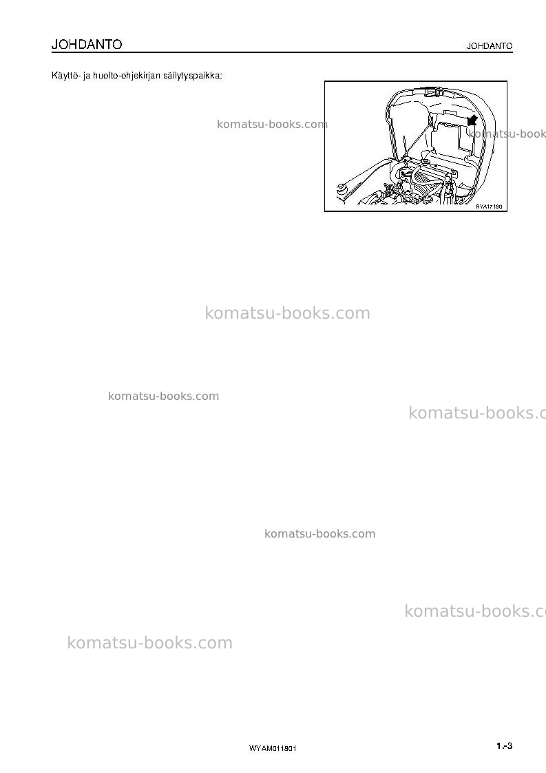 Komatsu pc09-1ita Operation manual cover Page 5 Komatsu pc09-1ita Operation manual cover Page 5