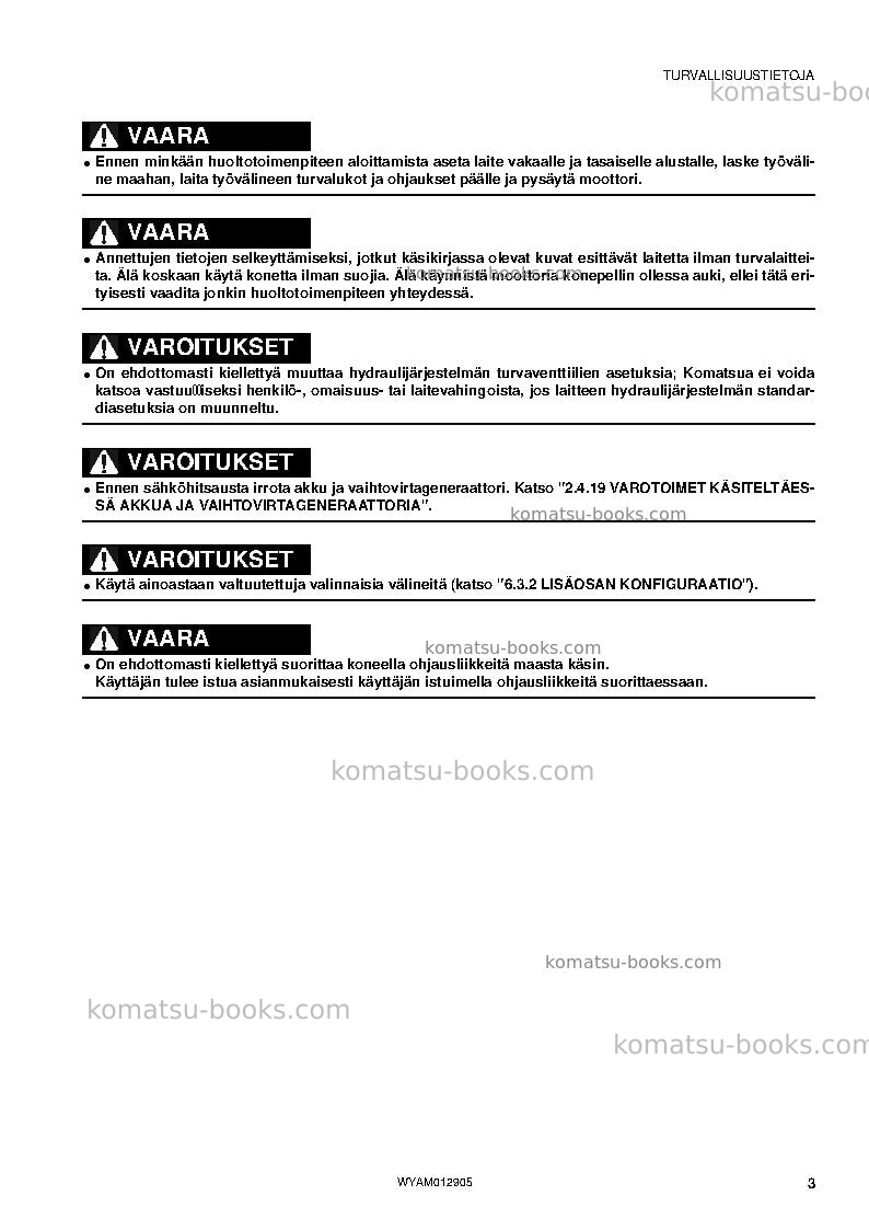 Komatsu pc80mr-3ita Operation manual cover Page 5