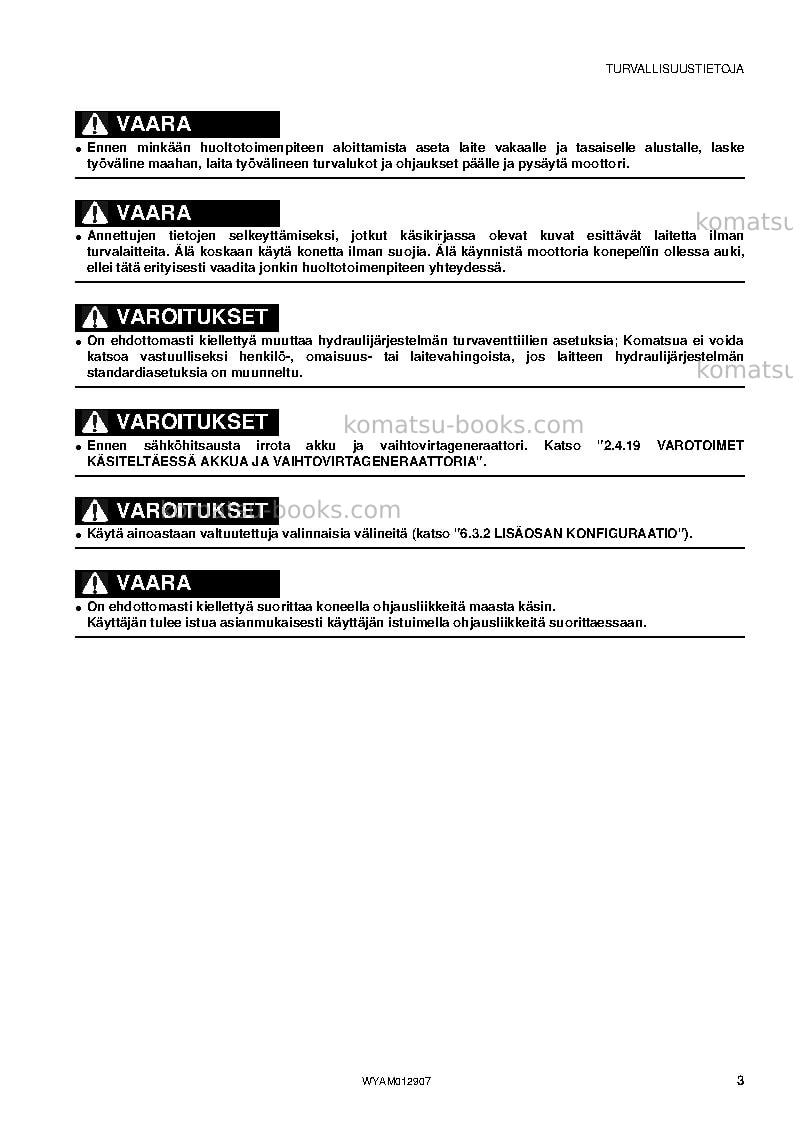 Komatsu pc80mr-3ita Operation manual cover Page 5