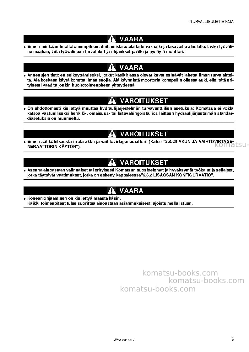 Komatsu pc55mr-3ita Operation manual cover Page 5