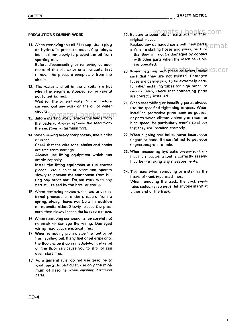 Komatsu 102 series-cchn Repair & maintenance cover Page 5 Komatsu 102 series-cchn Repair & maintenance cover Page 5