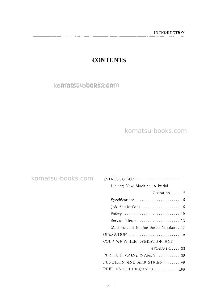 Komatsu d20s-3jpn Operation manual cover Page 5