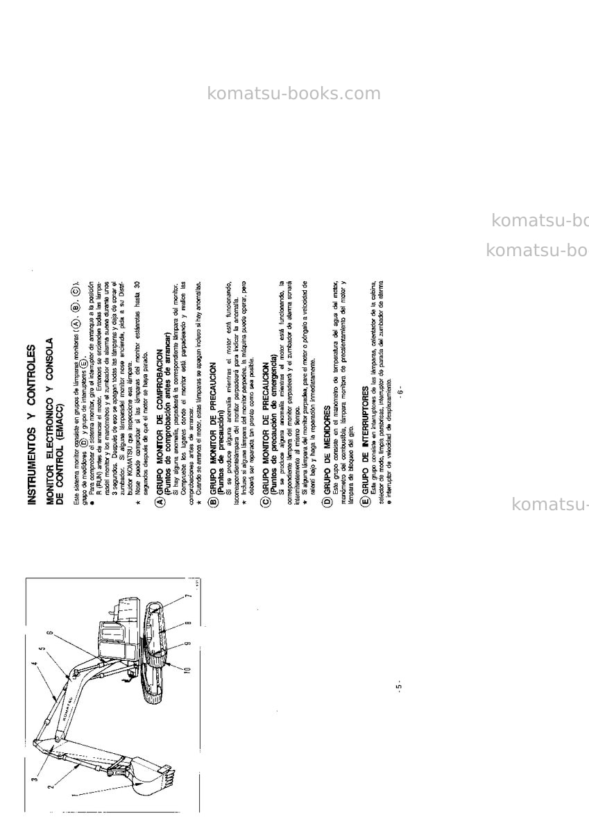 Komatsu pc210-5gbr-k Manual de operación cover Page 5 Komatsu pc210-5gbr-k Manual de operación cover Page 5