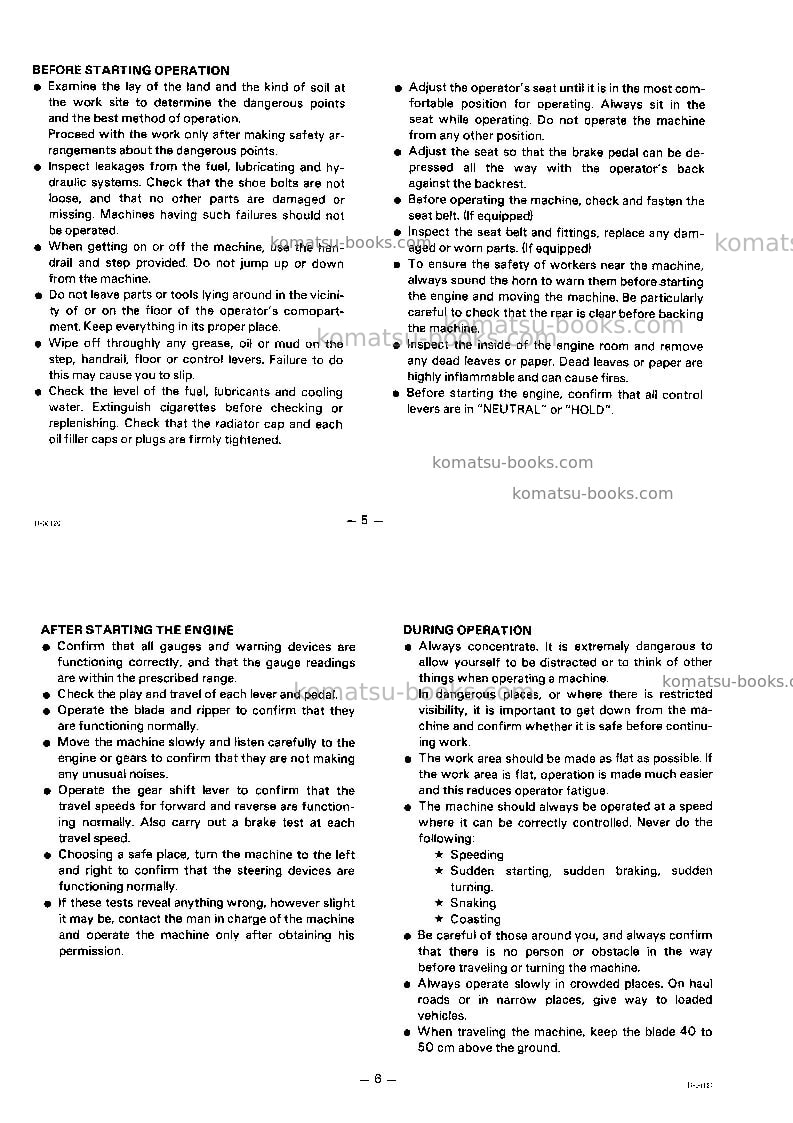 Komatsu d63e-1jpn Operation manual cover Page 5 Komatsu d63e-1jpn Operation manual cover Page 5