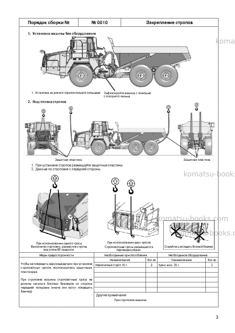 Komatsu hm400-3jpn-m0 Инструкция по сборке в полевых условиях обложка Страница 6