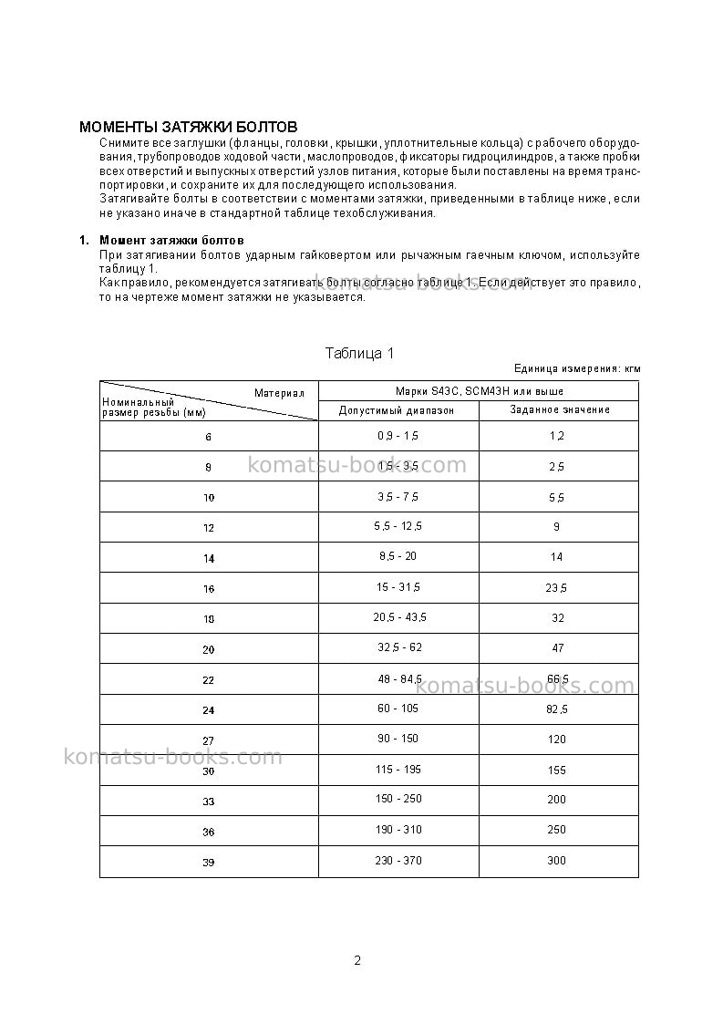 Komatsu pc200-7jpn Инструкция по сборке в полевых условиях обложка Страница 6