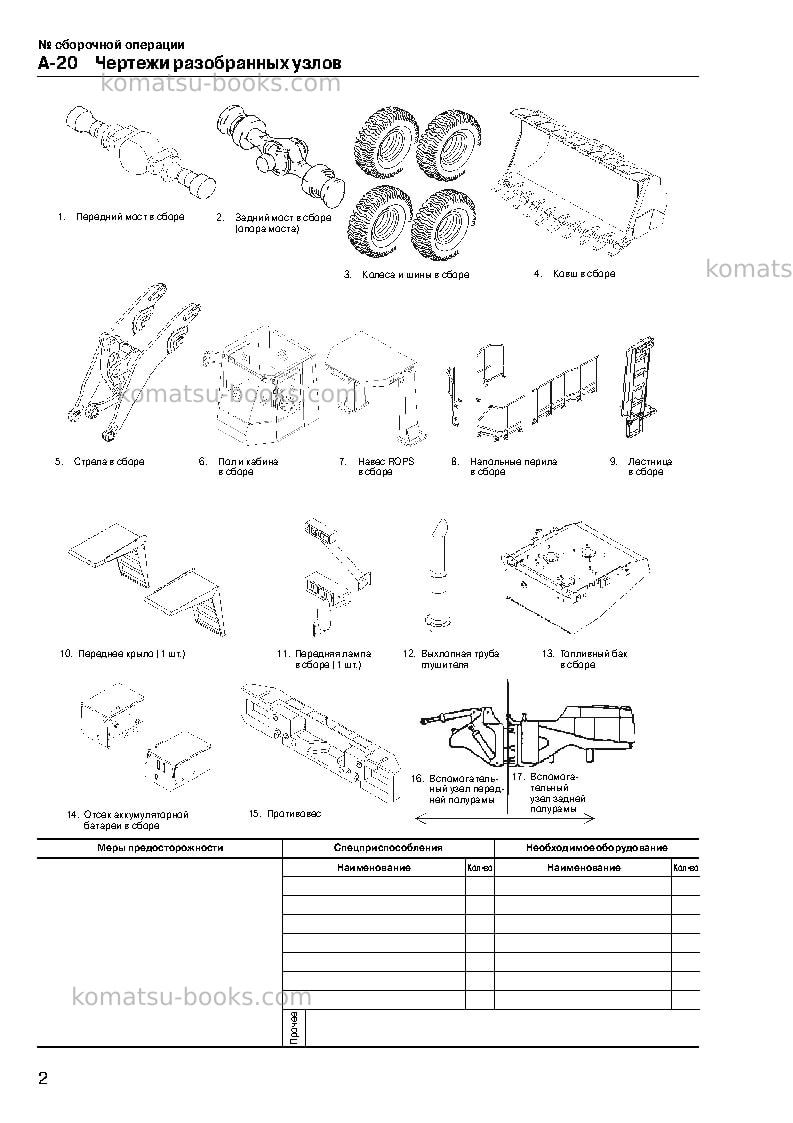 Komatsu wa900-3jpn Инструкция по сборке в полевых условиях обложка Страница 6