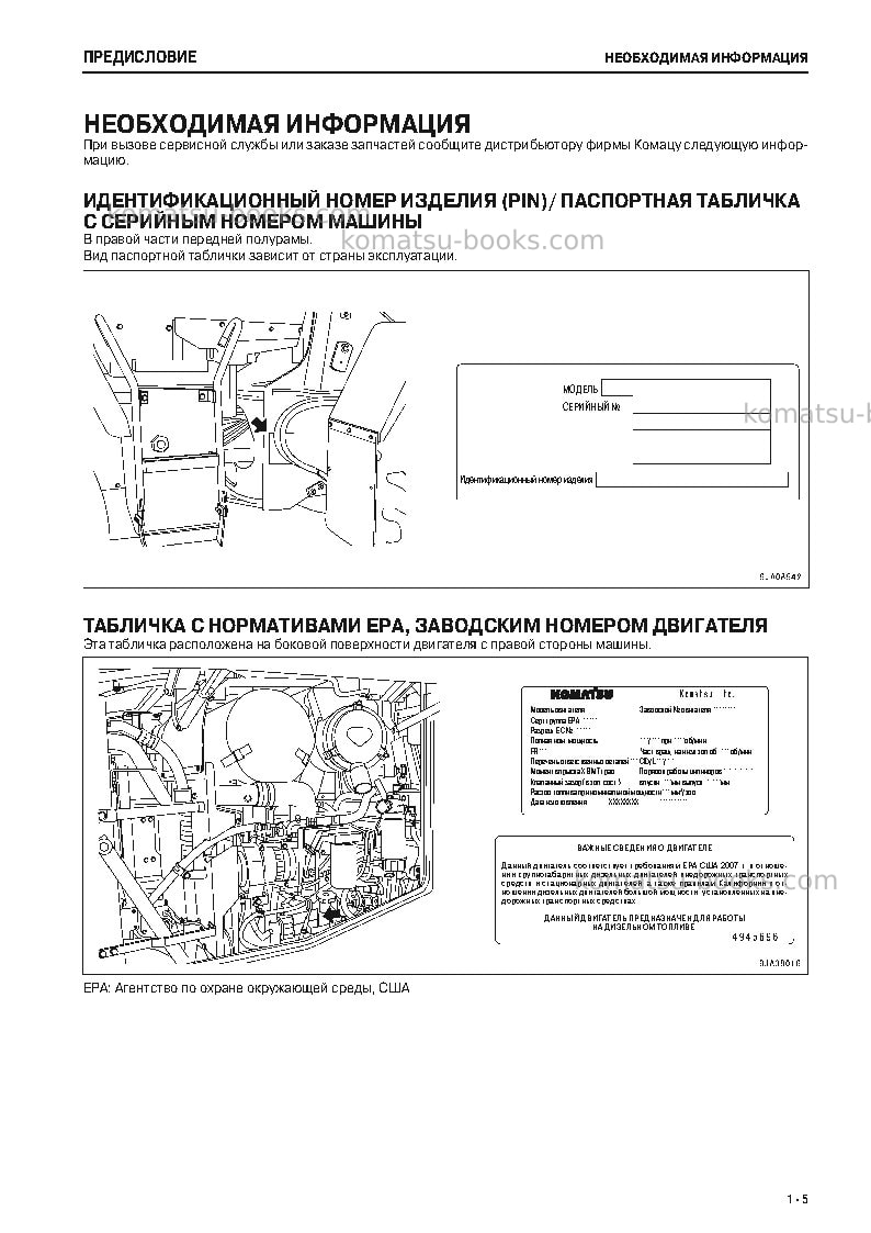 Komatsu wa200-6jpn Руководство по эксплуатации обложка Страница 6