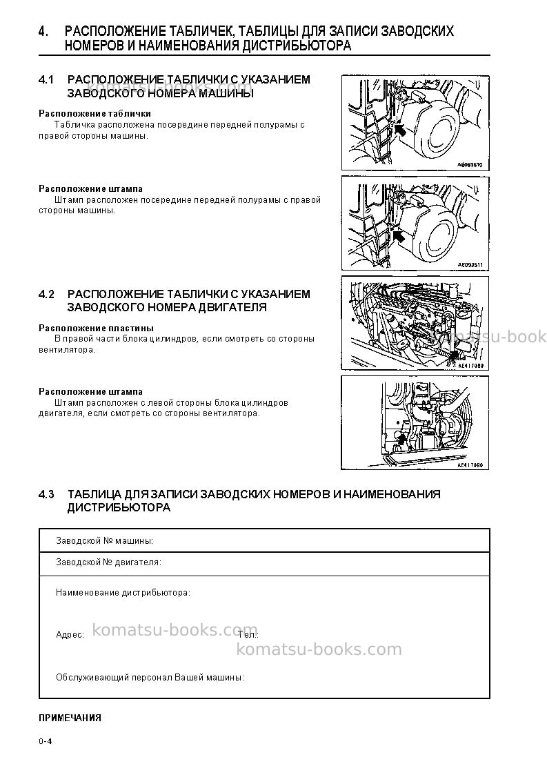 Komatsu wa250-3jpn Руководство по эксплуатации обложка Страница 6