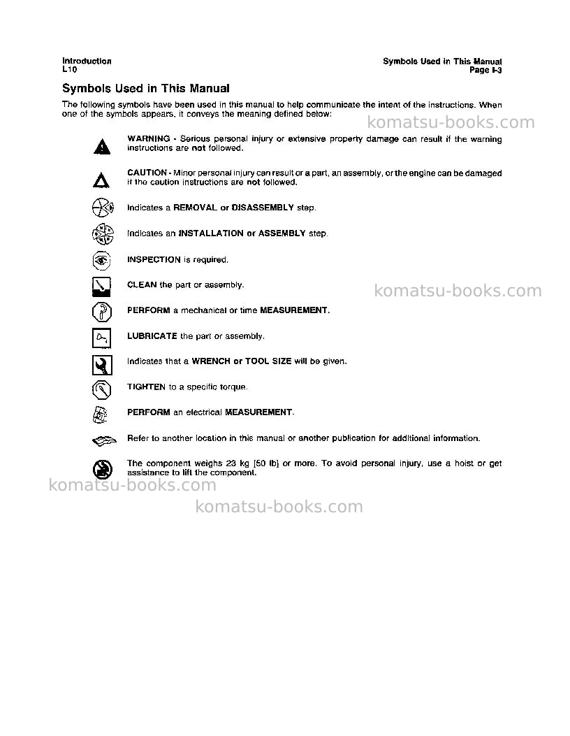 Komatsu lta-10cusa Repair & maintenance cover Page 6