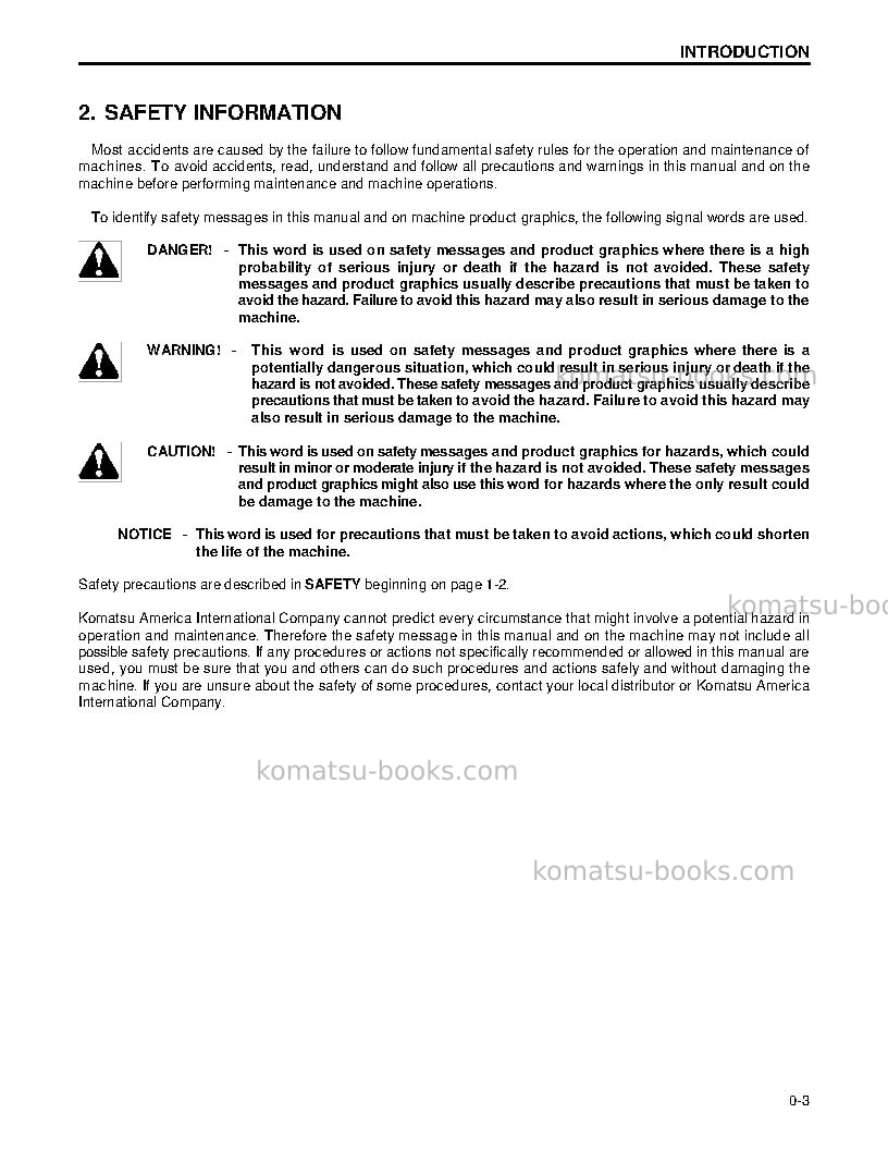Komatsu wa120l-3jpn Operation manual cover Page 6