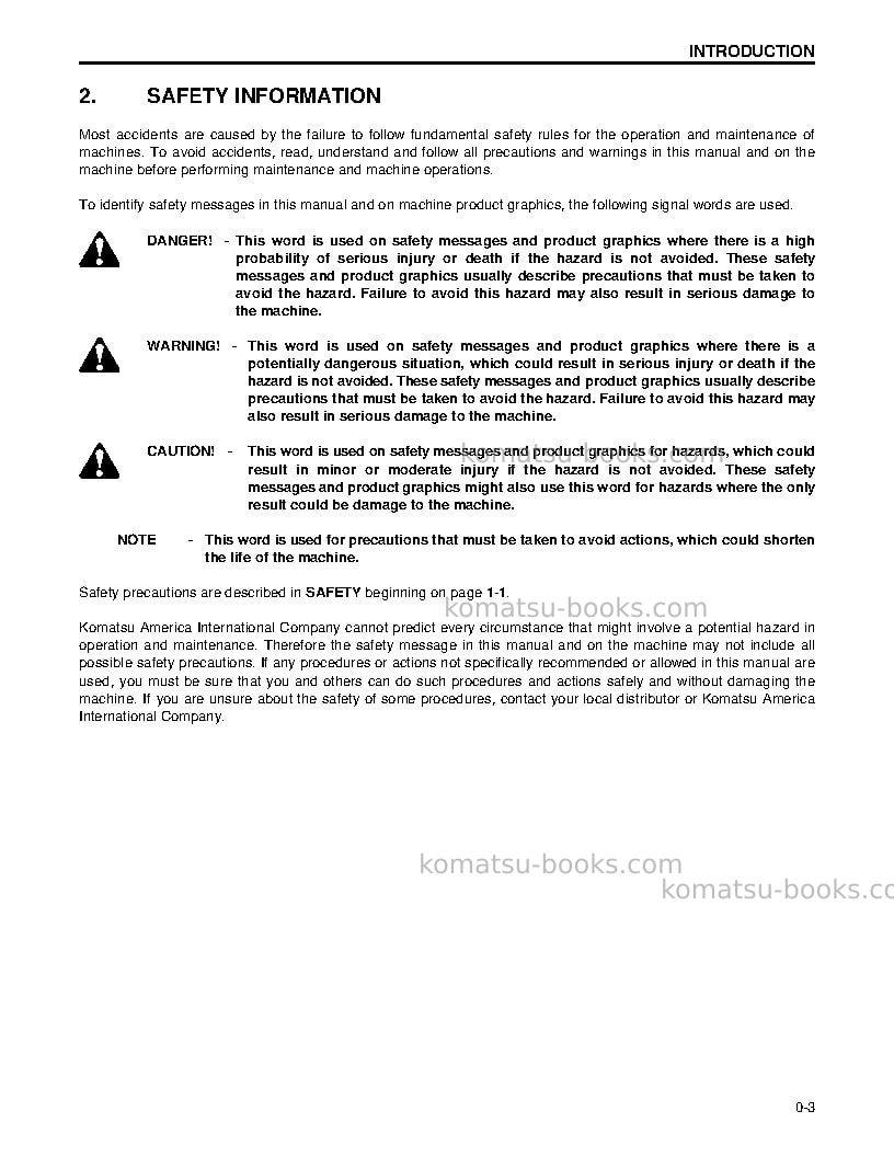 Komatsu gd750a-1usa Operation manual cover Page 6 Komatsu gd750a-1usa Operation manual cover Page 6