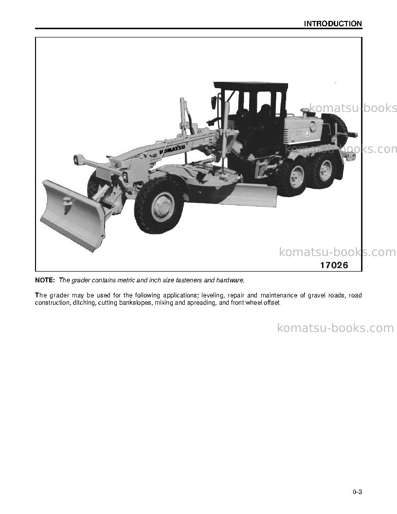 Komatsu gd650aw-2usa-e Operation manual cover Page 6 Komatsu gd650aw-2usa-e Operation manual cover Page 6