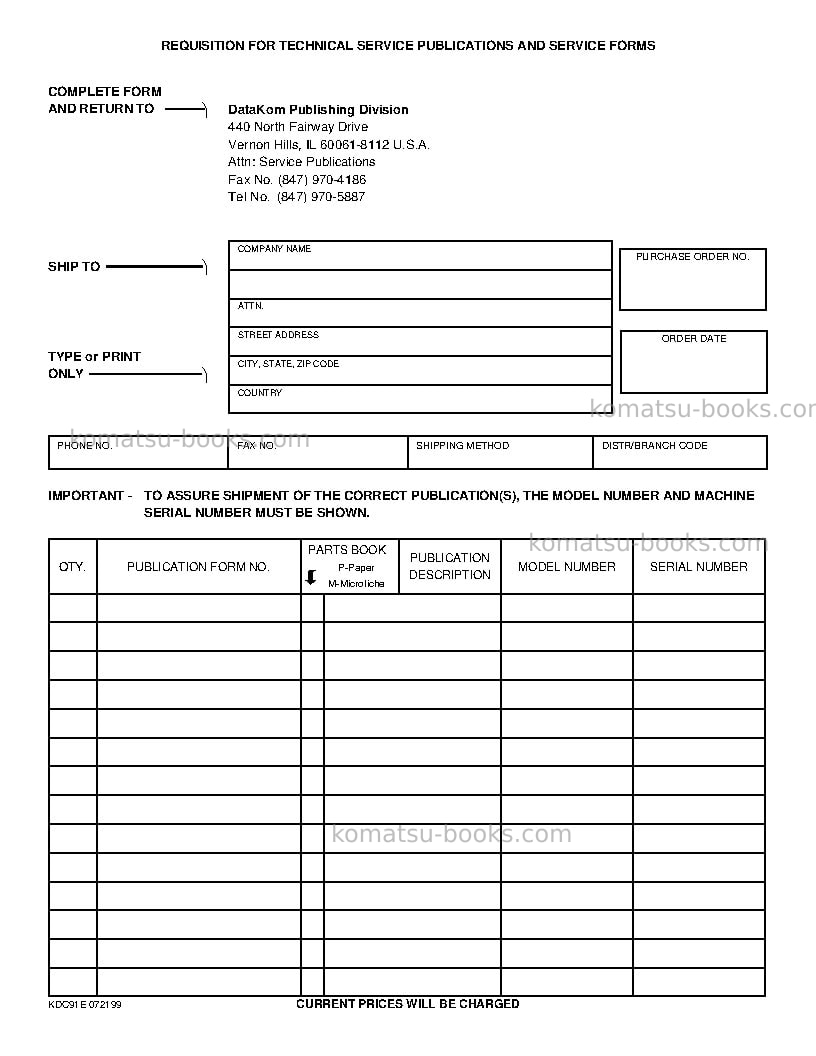 Komatsu wa800-3usa-lc Operation manual cover Page 6