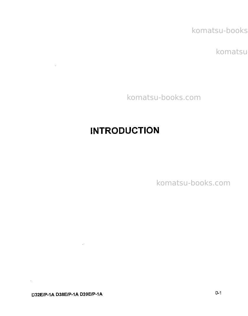 Komatsu d38p-1usa-a Operation manual cover Page 6 Komatsu d38p-1usa-a Operation manual cover Page 6