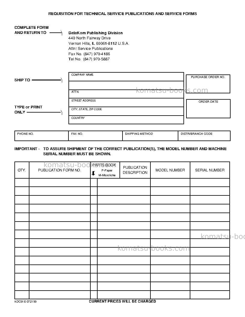 Komatsu wa600-3usa-lk Operation manual cover Page 6 Komatsu wa600-3usa-lk Operation manual cover Page 6