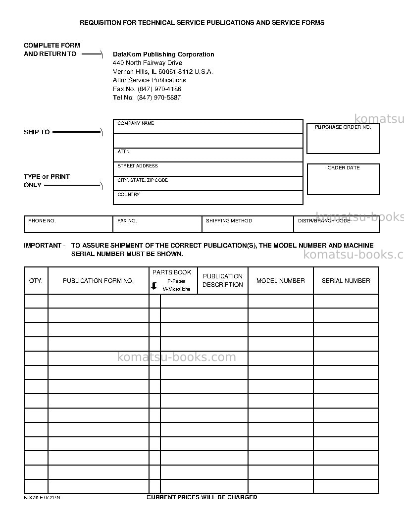 Komatsu pw400mh-6usa Operation manual cover Page 6