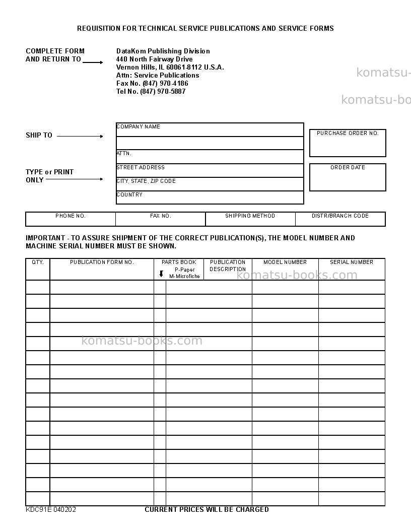 Komatsu wb150aws-2usa-n Operation manual cover Page 6 Komatsu wb150aws-2usa-n Operation manual cover Page 6