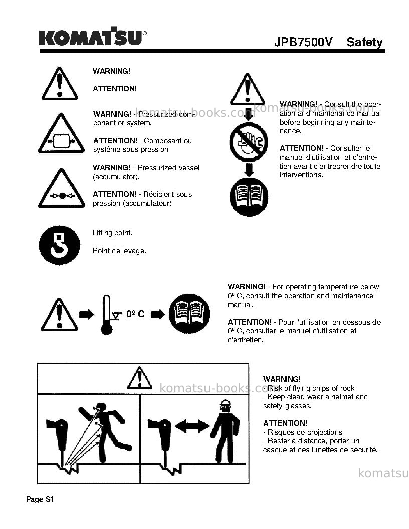 Komatsu jpb7500vusa Operation manual cover Page 6 Komatsu jpb7500vusa Operation manual cover Page 6