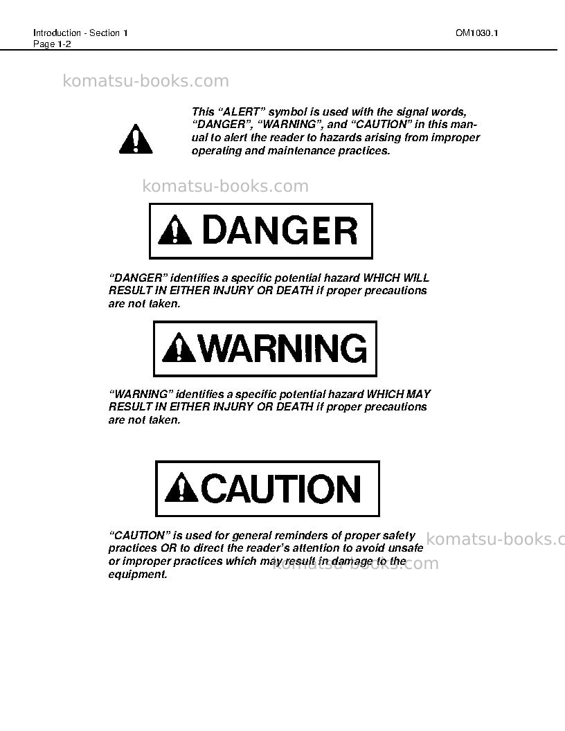 Komatsu 830eusa Operation manual cover Page 6