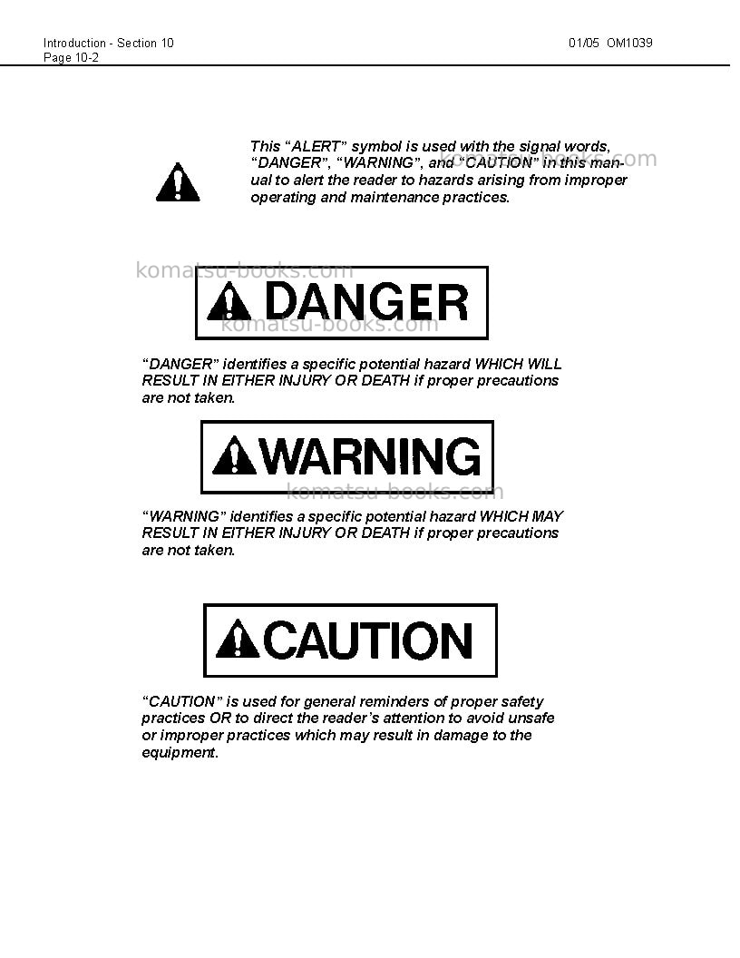 Komatsu 830eusa Operation manual cover Page 6