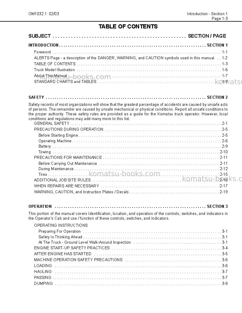 Komatsu 730eusa Operation manual cover Page 6