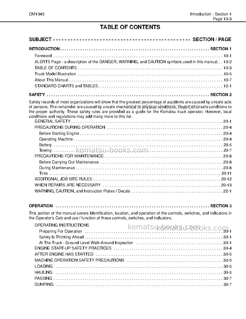 Komatsu 730eusa Operation manual cover Page 6