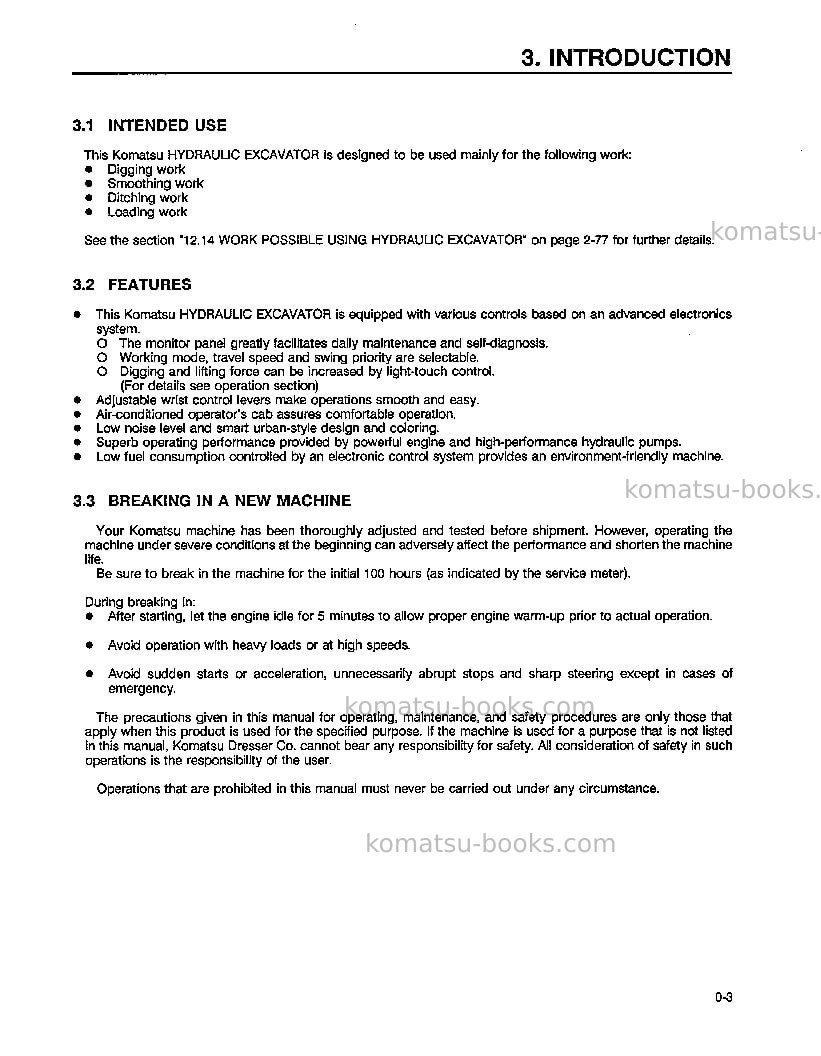 Komatsu pc300hd-6usa-lc Operation manual cover Page 6 Komatsu pc300hd-6usa-lc Operation manual cover Page 6