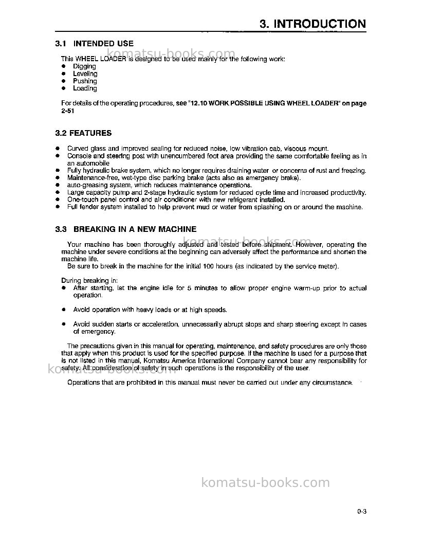 Komatsu wa380-3usa-l Operation manual cover Page 6 Komatsu wa380-3usa-l Operation manual cover Page 6